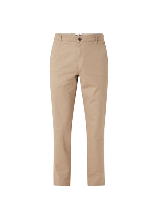 Selected Homme Three Paris chino in katoenblend - voorkant 3 beige