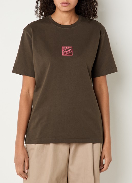 Selected Hotel Amour T-shirt met borduring - achterkant 4 donkerbruin