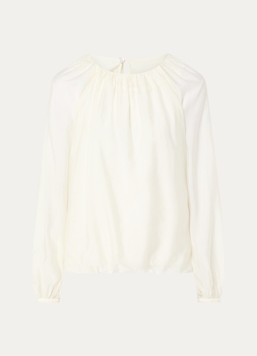 Selected Iris tuniek  met ruches - voorkant 2 gebroken wit