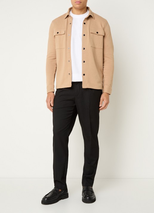Selected Jackie overshirt in  katoenblend - voorkant 3 camel