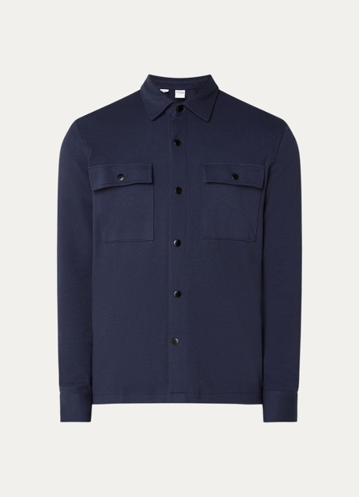 Selected Jackie overshirt in  katoenblend - voorkant donkerblauw