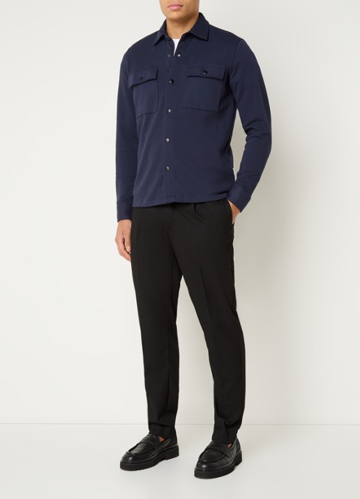 Selected Jackie overshirt in  katoenblend - voorkant 2 donkerblauw