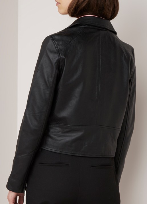Selected Katie bikerjack van lamsleer - achterkant 3 zwart