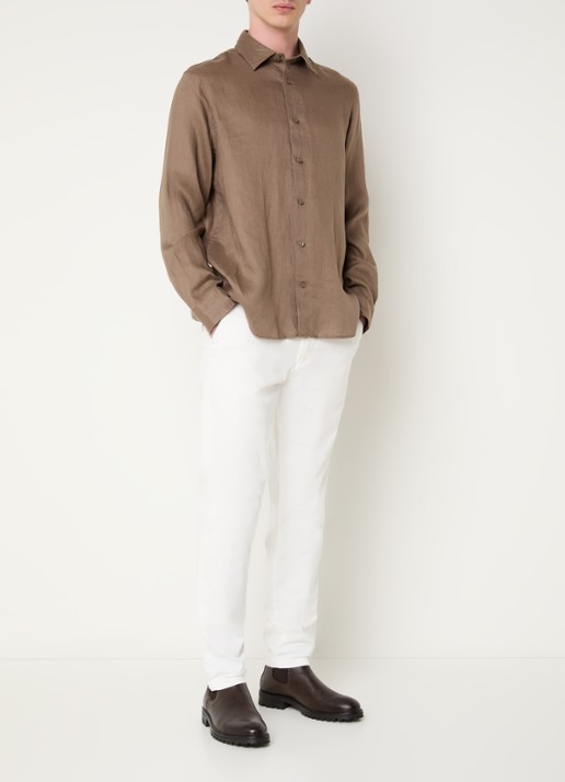 Selected Kylian regular fit overhemd - voorkant 2 lichtbruin