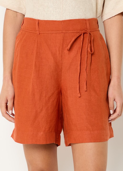 Selected Linna high waist straight fit broek van linnen