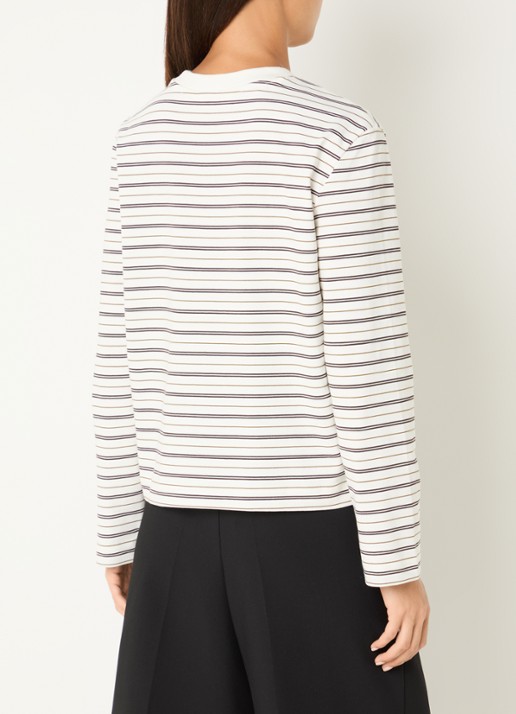 Selected Longsleeve met streepprint - achterkant 3 gebroken wit