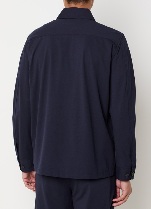 Selected Lorent regular fit overshirt met borstzakken - achterkant 2 donkerblauw