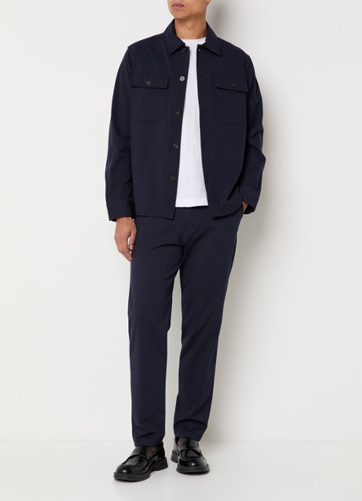 Selected Lorent tapered fit pantalon met steekzakken - voorkant 5 donkerblauw
