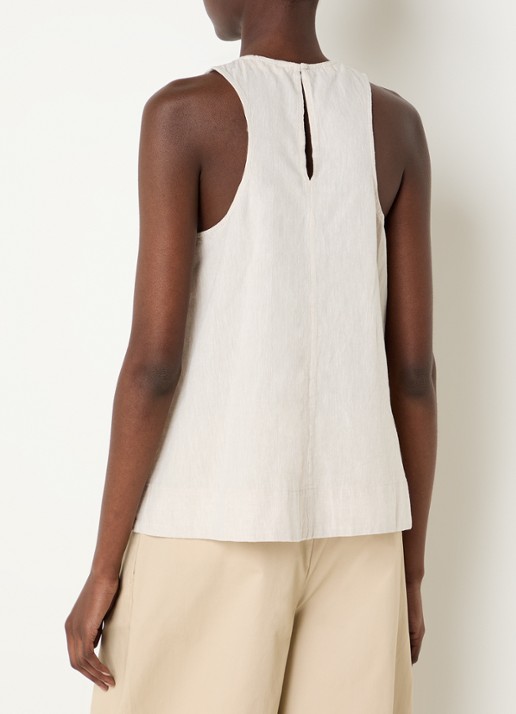 Selected Luisa top in linnenblend - achterkant 2 zand