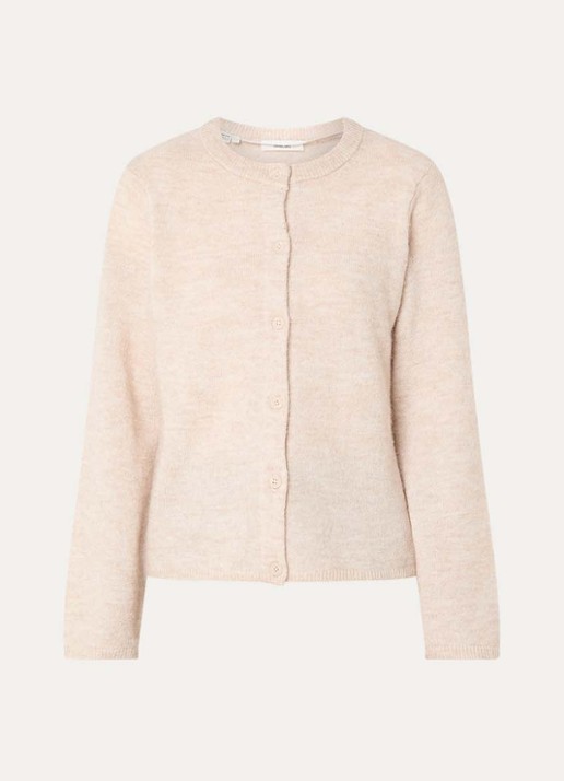 Selected Lulu fijngebreid vest in alpaca wolblend  - voorkant 3 beige