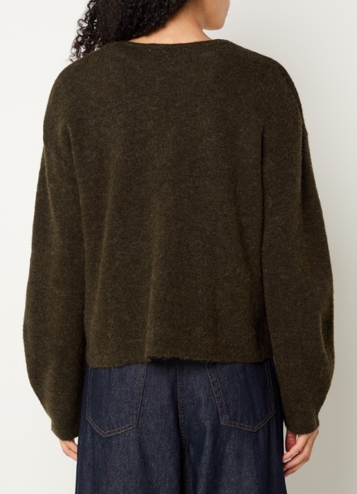Selected Lulu fijngebreid vest in wolblend - achterkant 2 brons