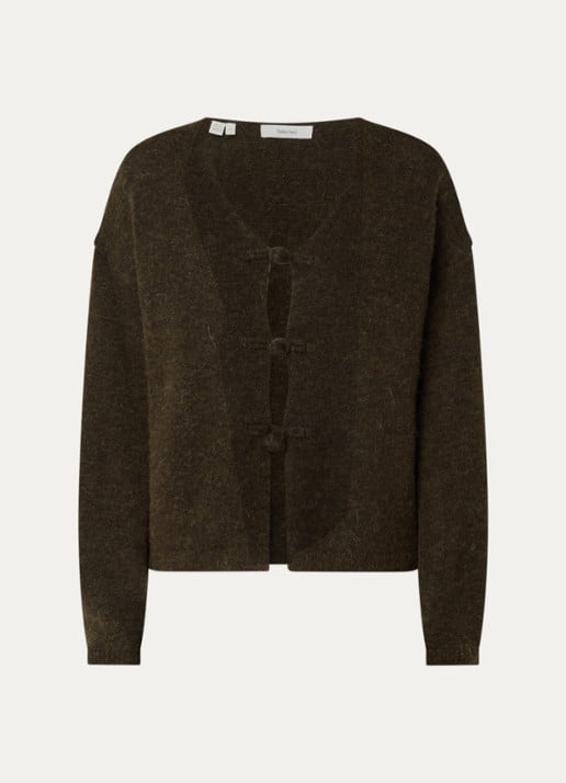 Selected Lulu fijngebreid vest in wolblend - voorkant 3 brons