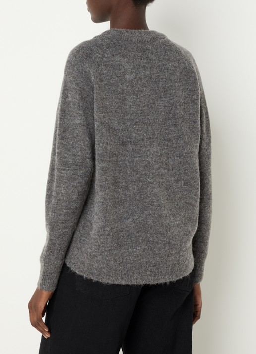 Selected Lulu fijngebreide pullover in wolblend - achterkant 4 grijs