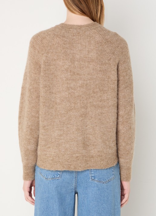 Selected Lulu grofgebreid vest in alpaca wolblend - achterkant 4 camel