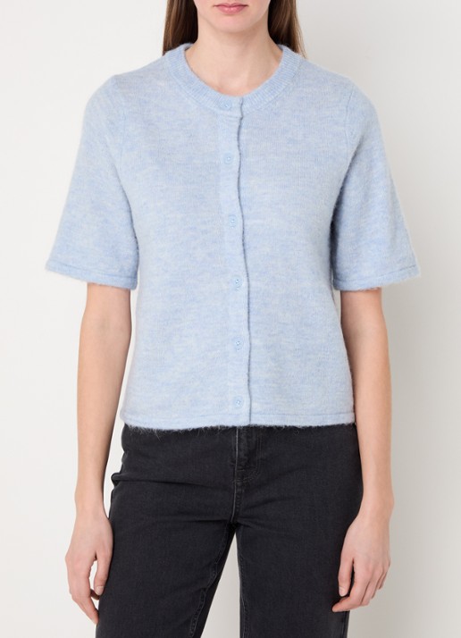 Selected Lulu grofgebreid vest in alpaca wolblend - detail 2 blauw