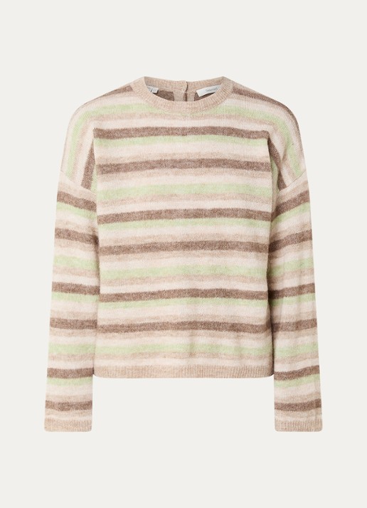 Selected Lulu grofgebreide trui in alpaca wolblend met streepprint