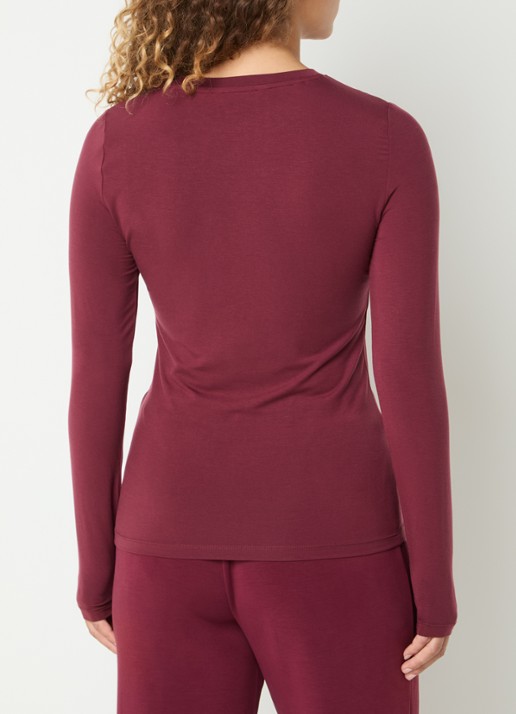Selected Manja trui met ronde hals - achterkant 4 bordeauxrood