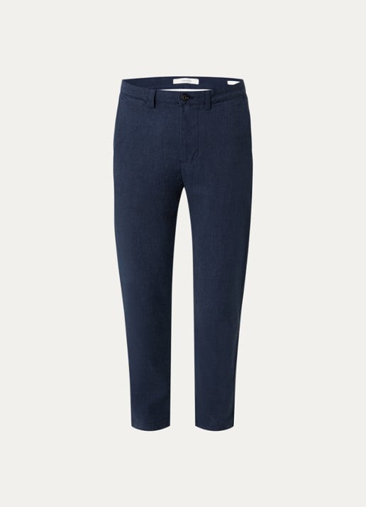 Selected Miles slim fit chino met steekzakken - voorkant 4 beige