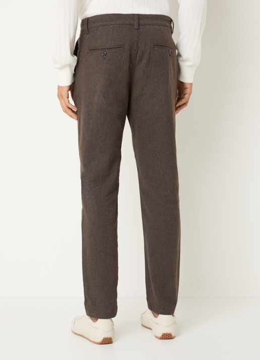 Selected Miles slim fit chino met steekzakken - achterkant 5 bruin
