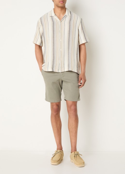 Selected Miles slim fit korte chino met steekzakken - voorkant 3 groen