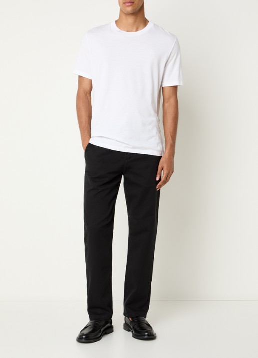 Selected Miles straight leg chino met steekzakken - voorkant 5 zwart