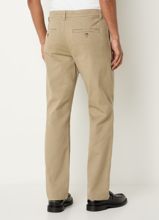 Selected Miles straight leg chino met steekzakken - achterkant 5 beige
