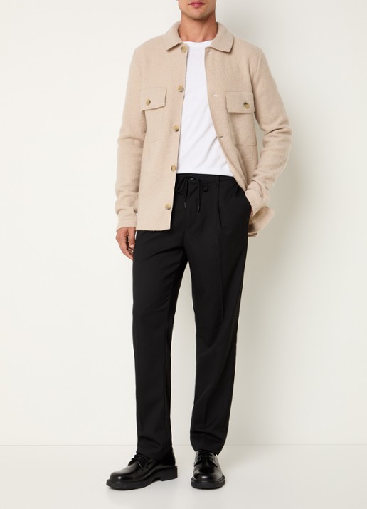 Selected Nealy overshirt van wol - voorkant 3 beige
