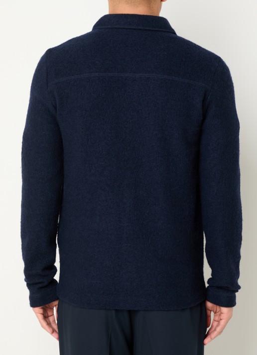 Selected Nealy overshirt van wol - achterkant 4 donkerblauw