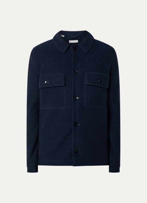 Selected Nealy overshirt van wol - voorkant donkerblauw