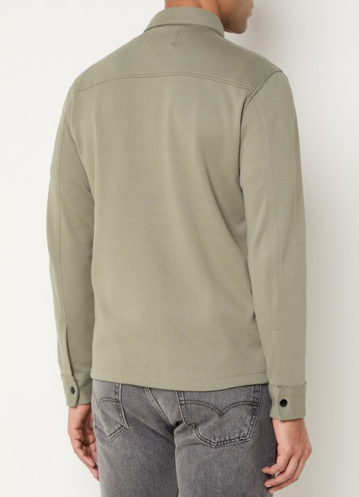 Selected Noos overshirt met borstzakken - achterkant lichtgroen