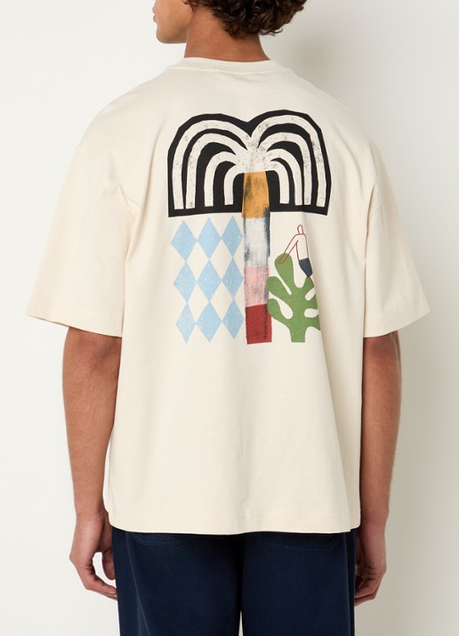 Selected Norman T-shirt met logo- en backprint