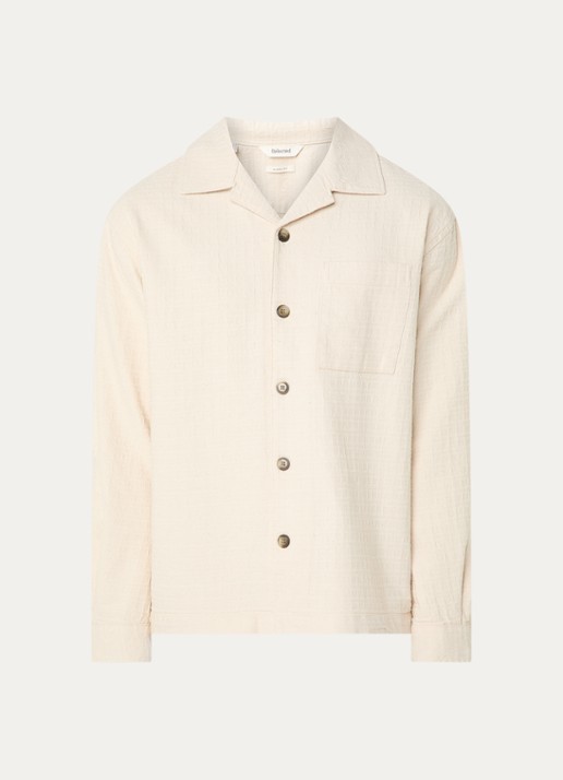Selected Ray regular fit overshirt met borstzak - voorkant 2 creme