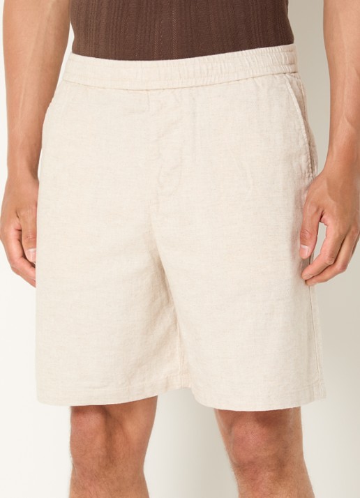 Selected Reg-Harvey loose fit korte broek in linnenblend