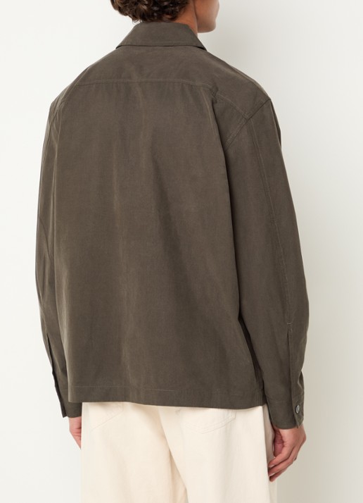 Selected Regular fit overshirt met borstzak - achterkant 3 bronsgroen