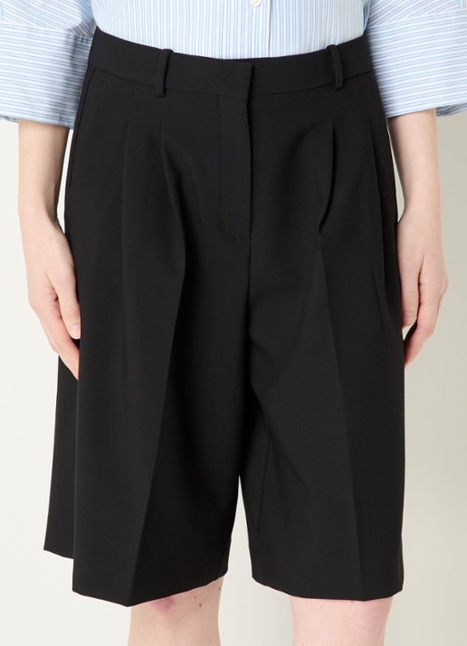 Selected Rita high waist wide fit korte pantalon met steekzakken