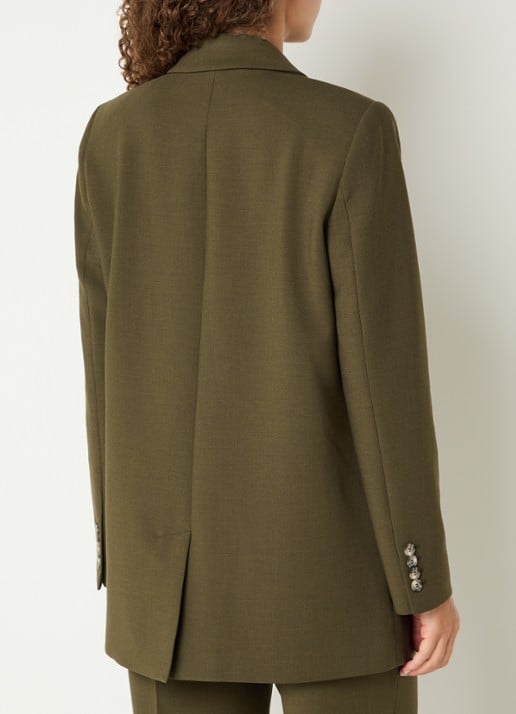 Selected Rita oversized blazer met klepzakken en schoudervulling - achterkant 3 mosgroen