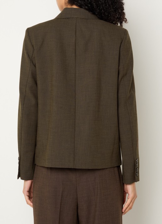 Selected Signe double-breasted blazer met klepzakken - achterkant 2 donkerbruin