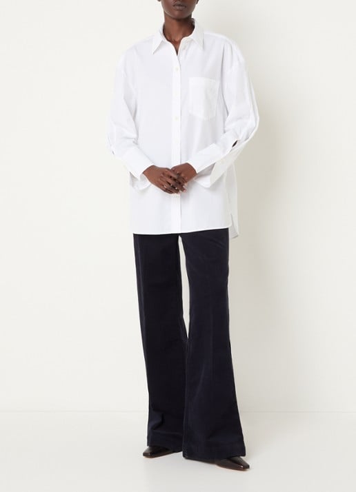 Selected Slwdannie blouse met borstzak - voorkant 4 wit