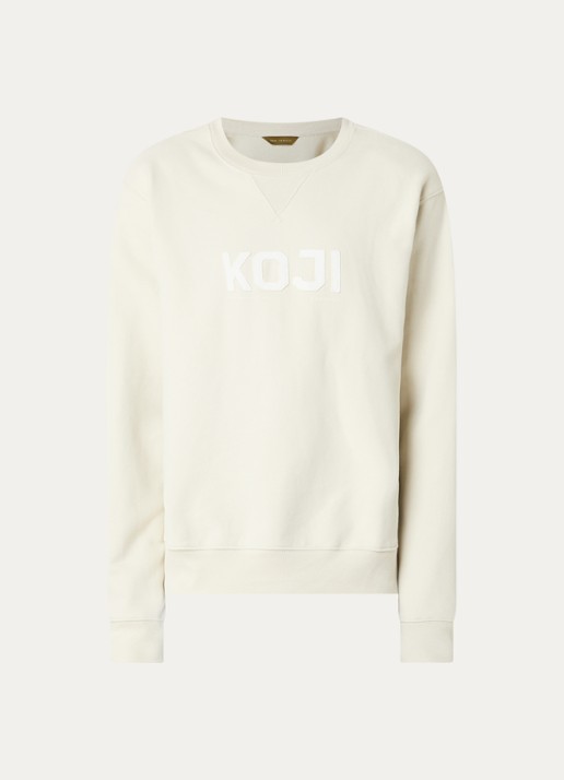Selected Sweater met logo - voorkant 2 naturel