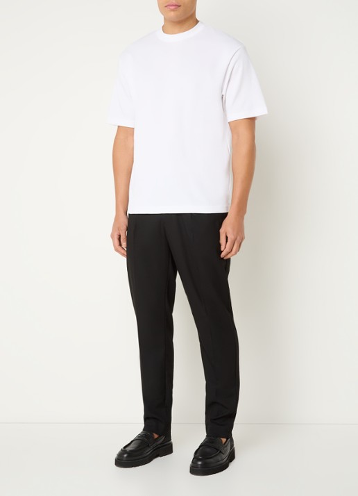 Selected T-shirt met stretch - voorkant 2 wit
