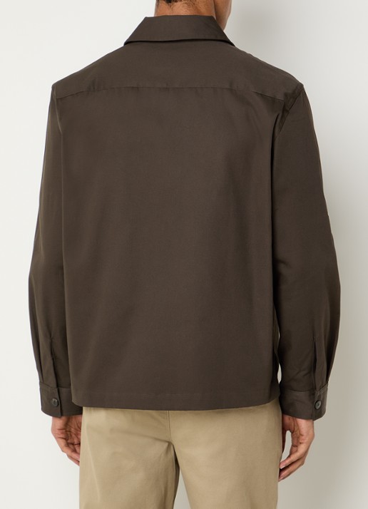 Selected Tate overshirt met borstzak - achterkant 4 donkerbruin