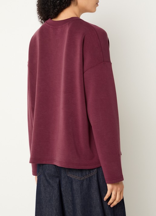 Selected  Tenny long sleeve met ronde hals - achterkant 4 bordeauxrood