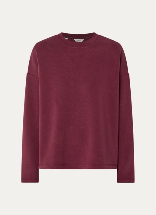 Selected  Tenny long sleeve met ronde hals - voorkant bordeauxrood