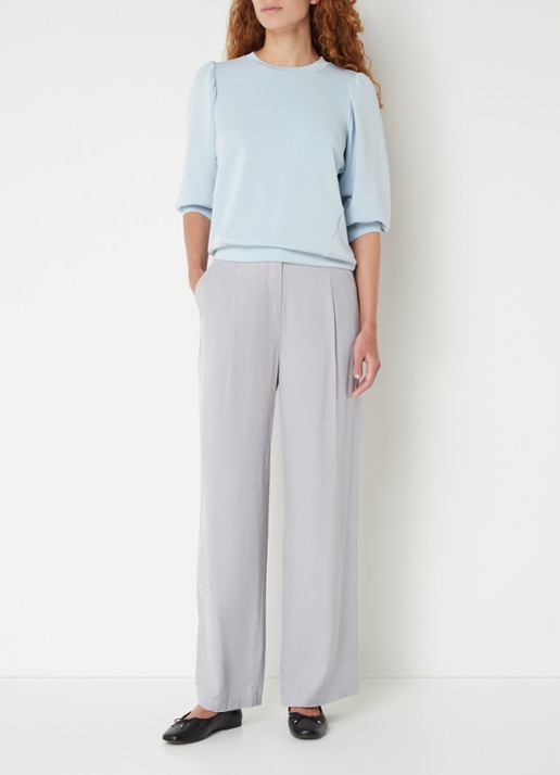 Selected Tenny top  met pofmouw - voorkant 3 lichtblauw