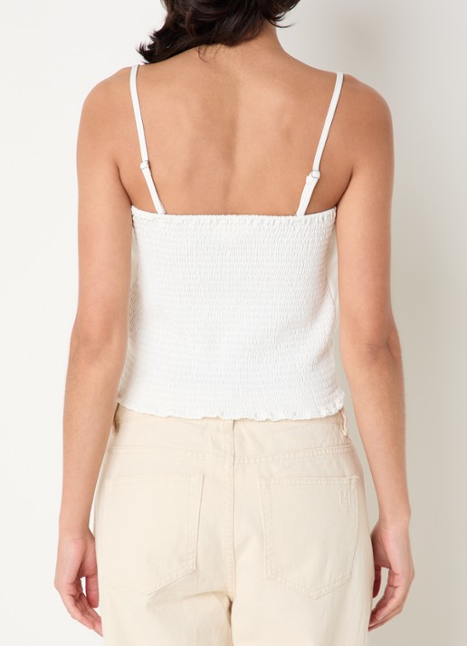 Selected Vinelle top met volant - achterkant 2 wit