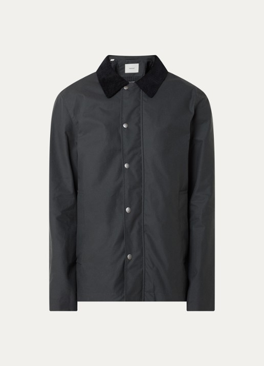 Selected Walter trenchcoat met steekzakken - voorkant antraciet