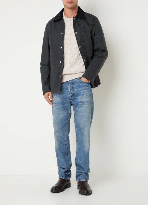 Selected Walter trenchcoat met steekzakken - voorkant 2 antraciet