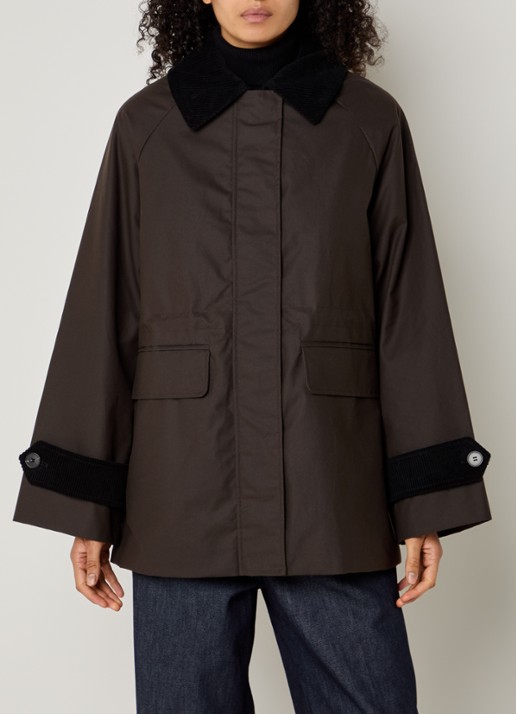 Selected Wilma jack met details van corduroy - detail donkerbruin