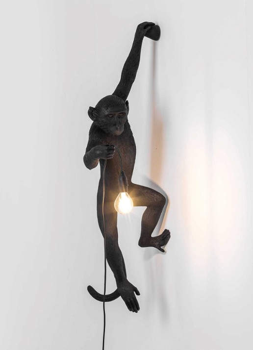 Seletti Monkey Hanging links wandlamp buiten 37 x 20 x 75 cm - voorkant 2 zwart