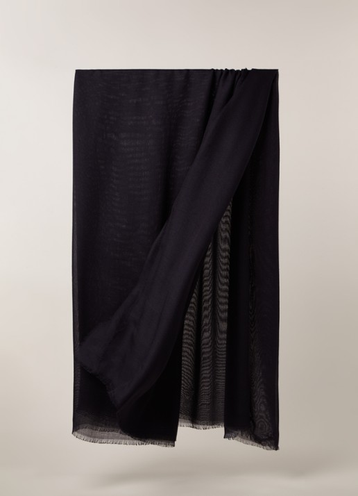 Semi-transparante sjaal 140 x 140 cm - voorkant 3 donkerblauw